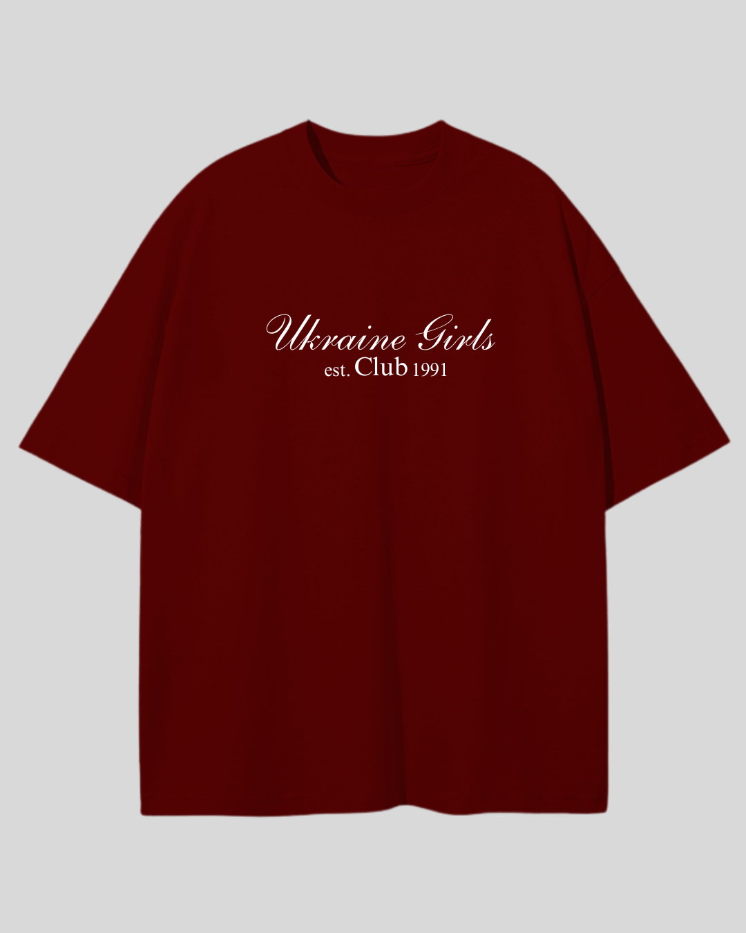Футболка оверсайз "Ukraine girls" бордо