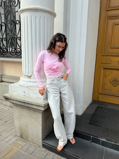 Лонгслів з трояндою на грудях