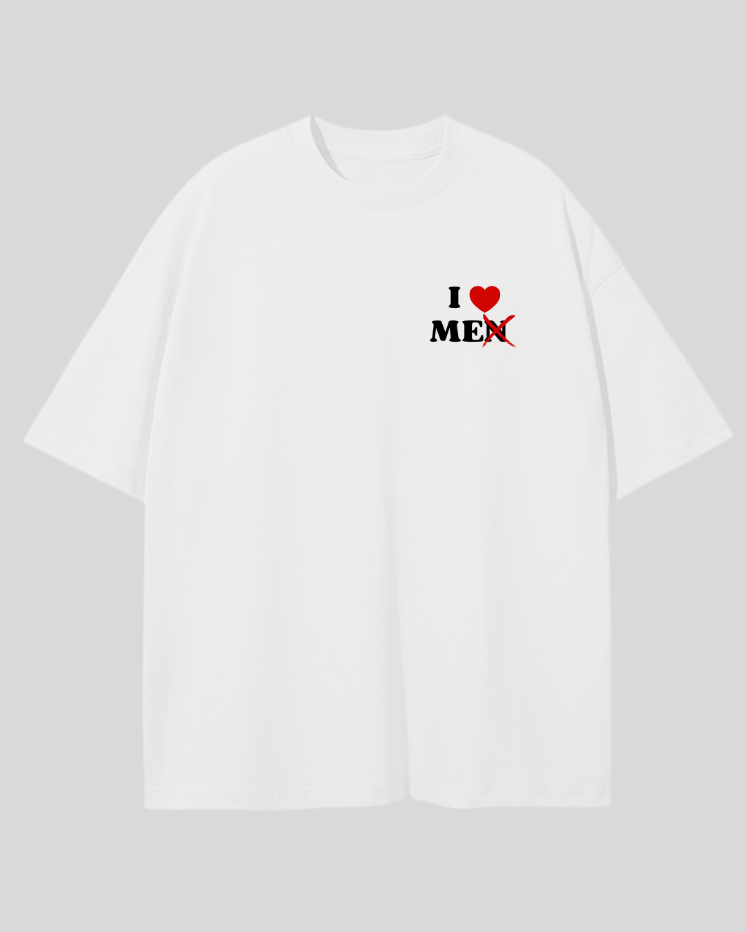 Футболка оверсайз біла "I love men"