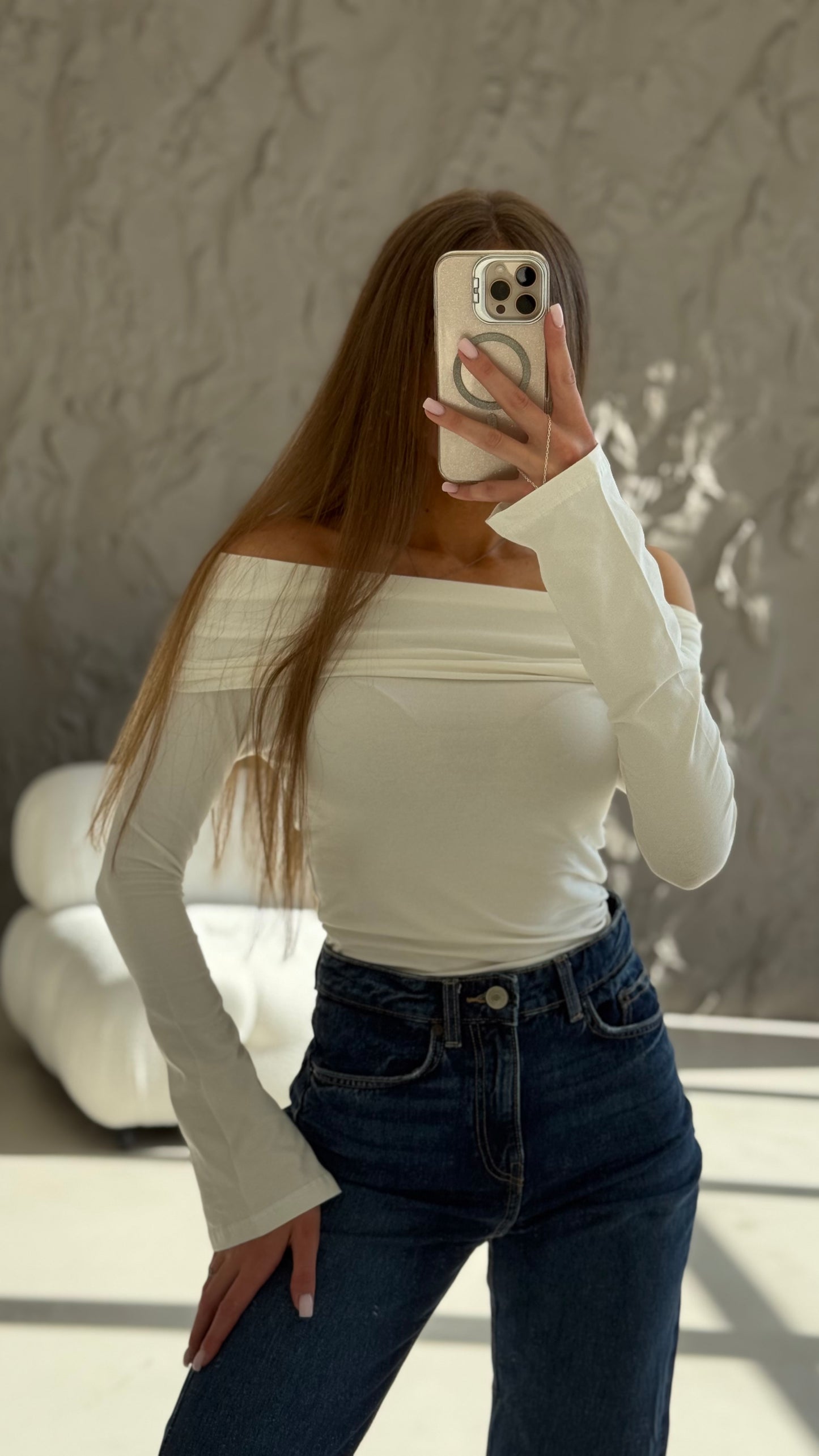 Лонгслів з відкритими плечима