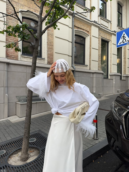 Спідниця сатинова максі на запах