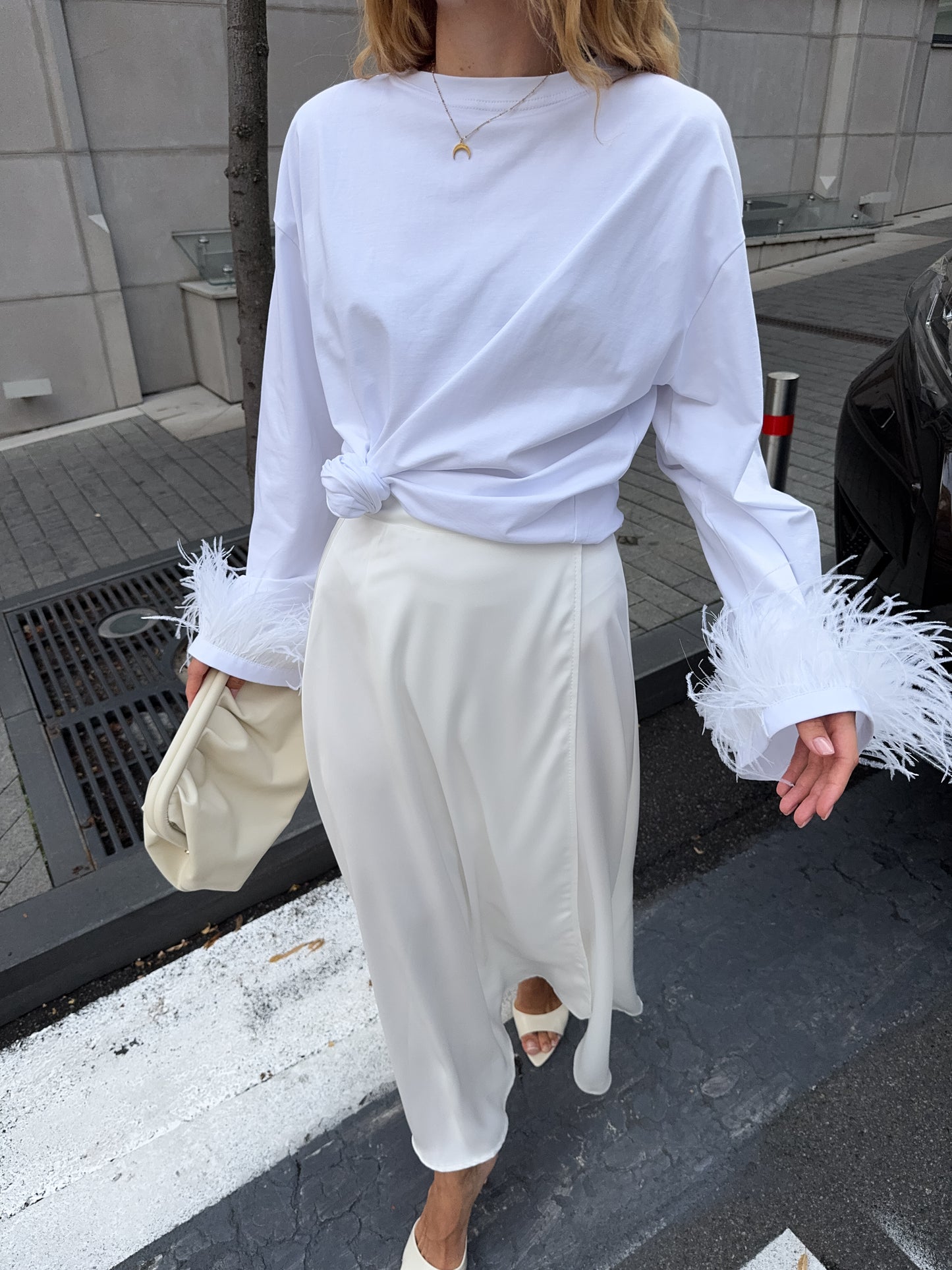 Спідниця сатинова максі на запах