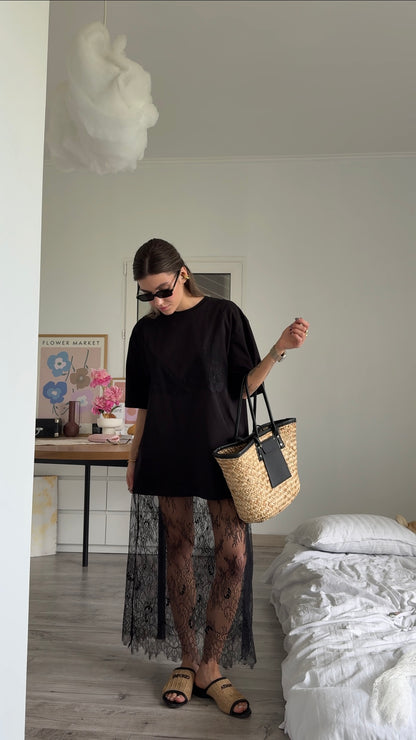 Футболка з мереживним ліфом