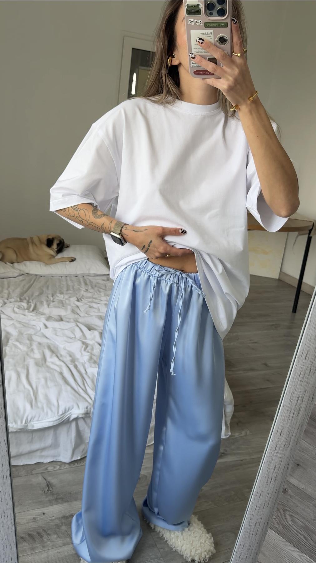 Штани  з сатину блакитний 