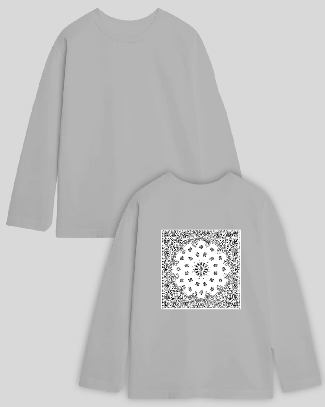 Лонг оверсайз світло-сірий коврик на спині