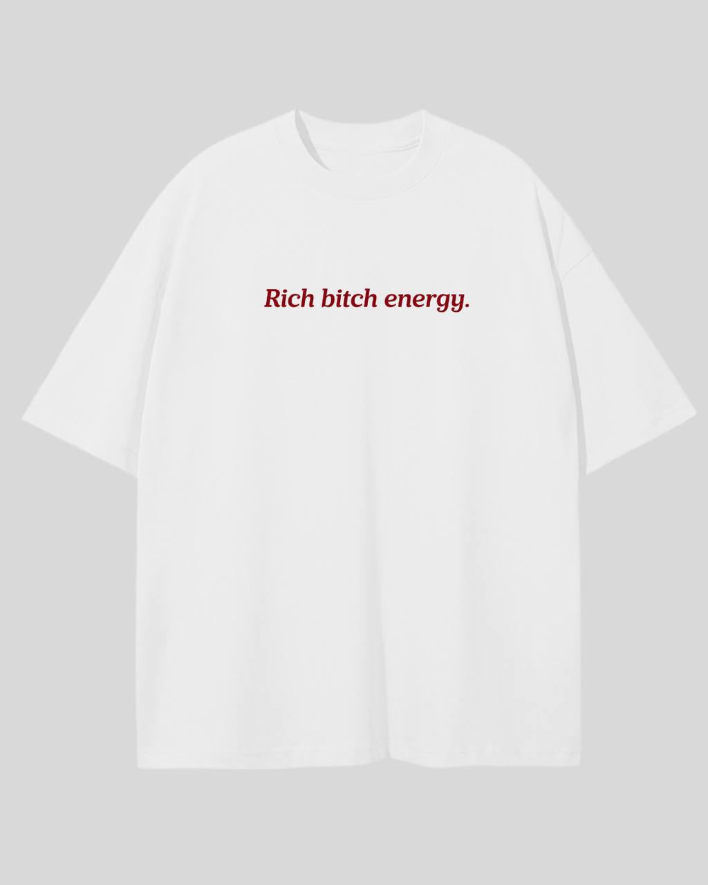 Футболка оверсайз білий rich bitch energy 