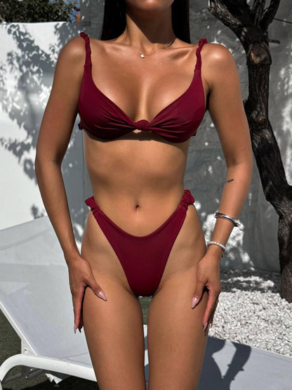 Купальник трійка бордо  