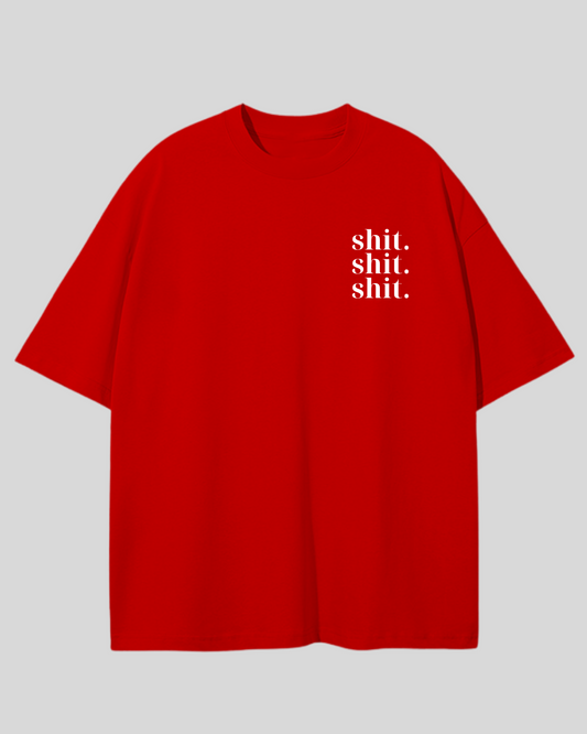 Футболка оверсайз червона shit