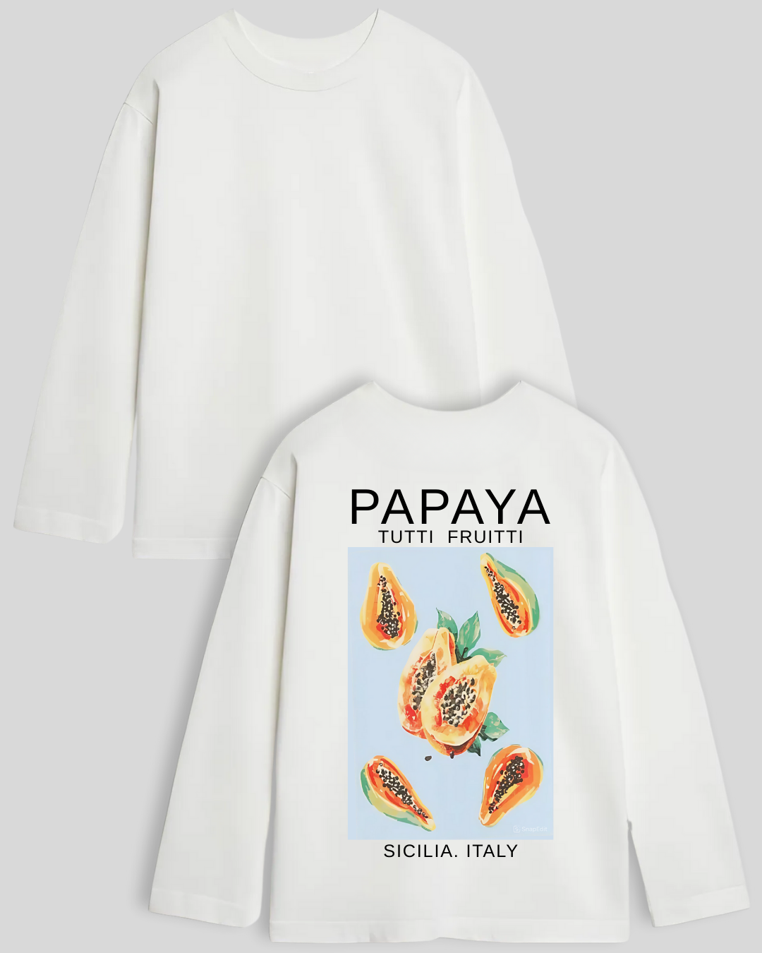 Лонг оверсайз білий папайя на спинці