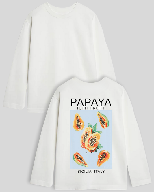 Лонг оверсайз білий папайя на спинці