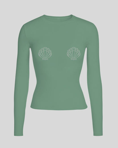 Лонгслів мушля приталений