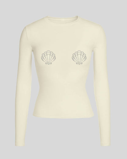 Лонгслів мушля приталений