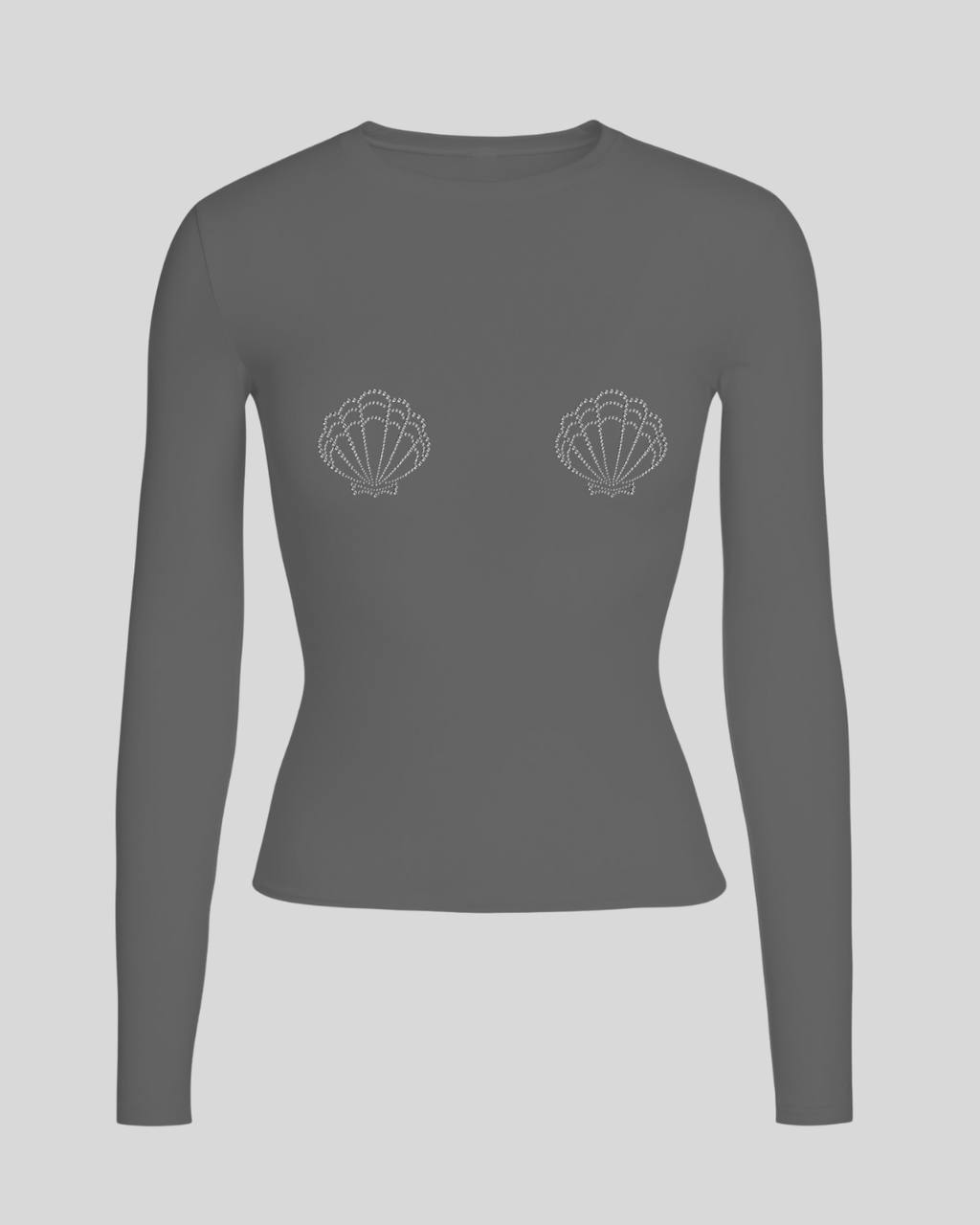 Лонгслів мушля приталений