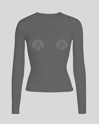 Лонгслів мушля приталений