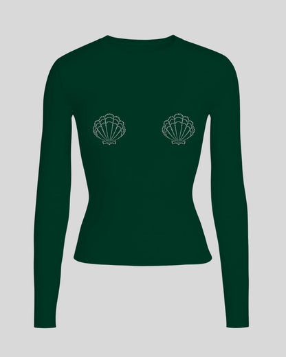 Лонгслів мушля приталений