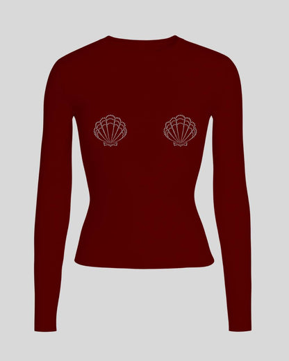 Лонгслів мушля приталений