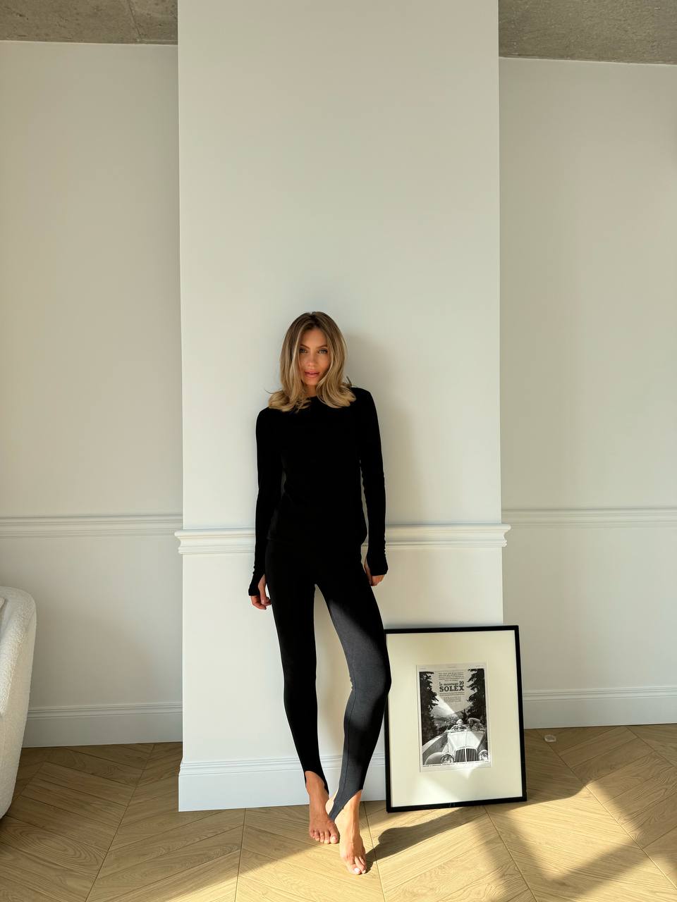 Термолонгслів з мікрофлісу з прорізами для пальчика