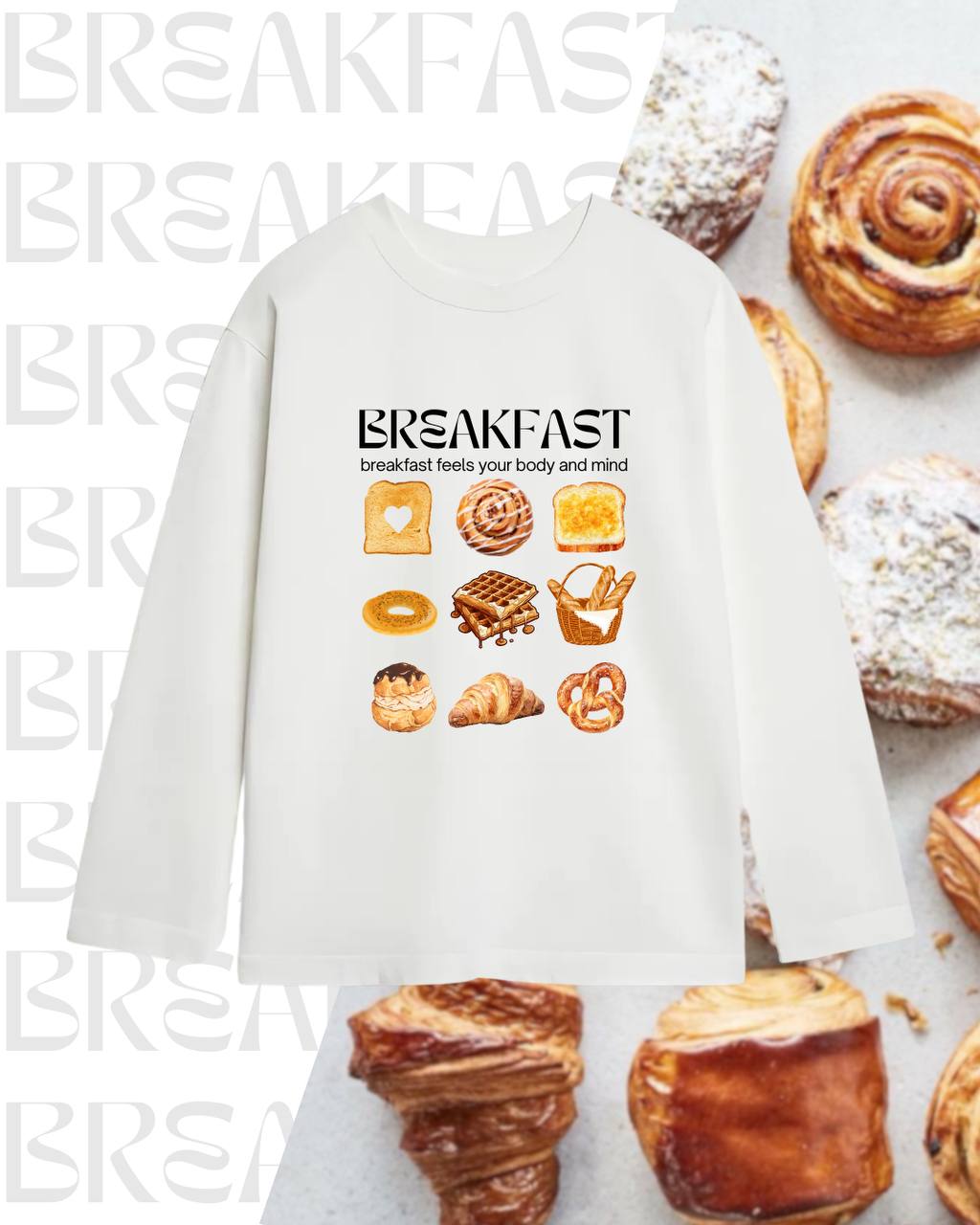 Лонгслів оверсайз "breakfast"